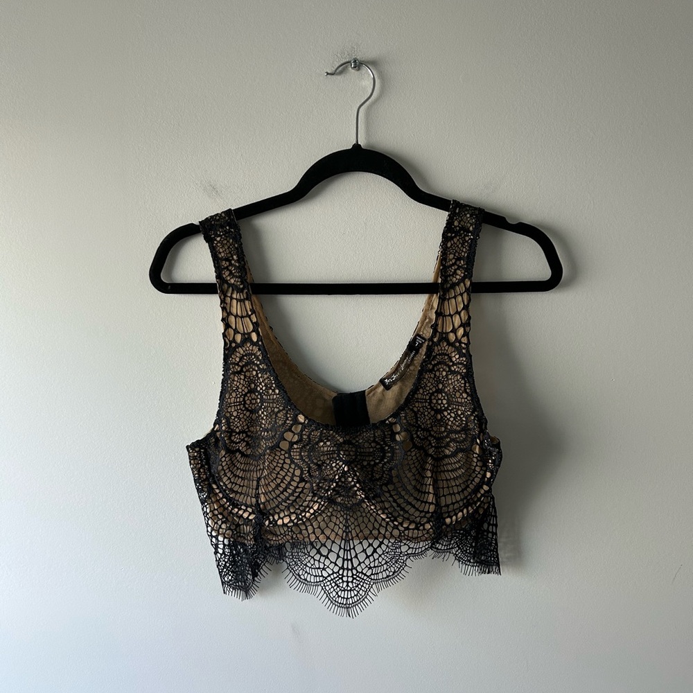 For Love and Lemons black lace bralette top